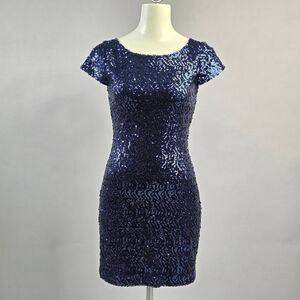 Speechless Navy Sequin Mini Dress R5